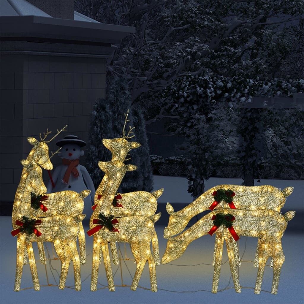 6 pcs Christmas Reindeers with White Mesh
