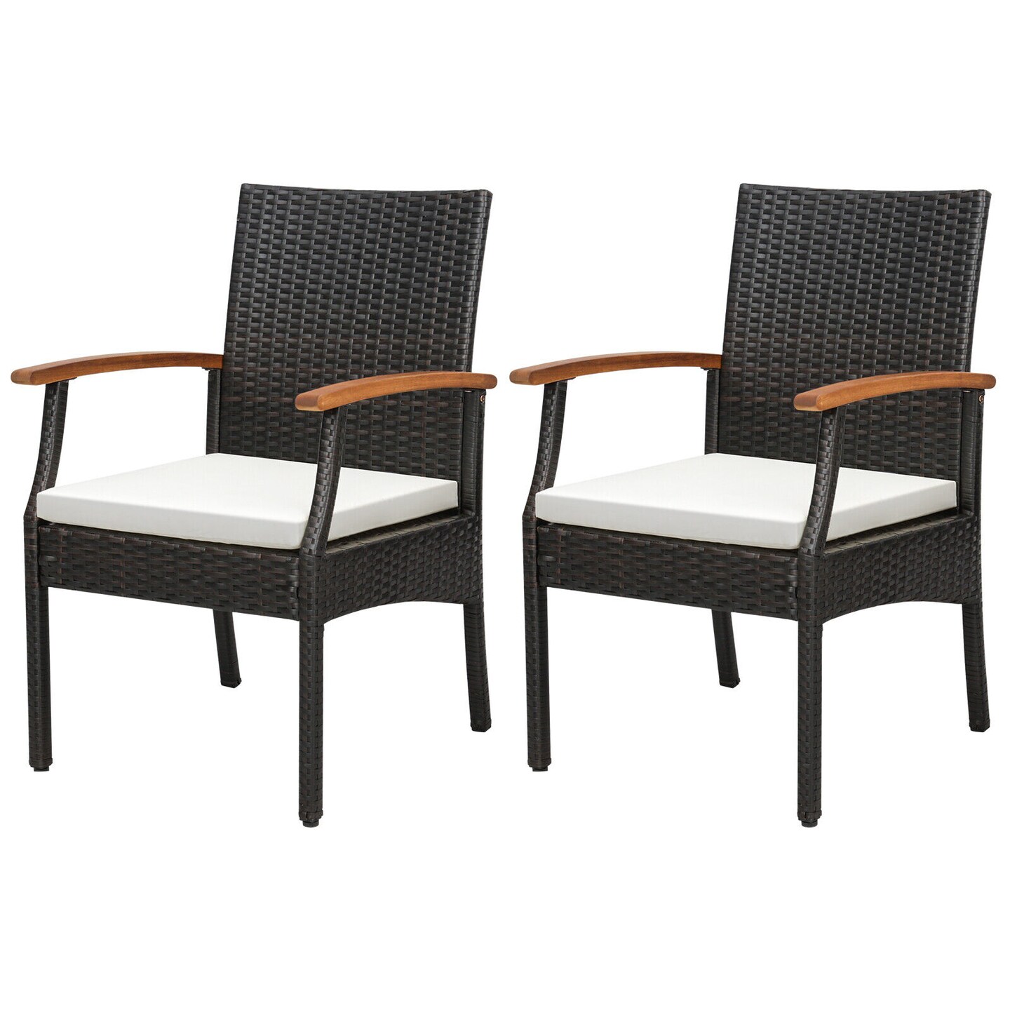 Patio Wicker Chair with Soft Zippered Cushion