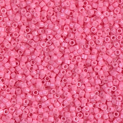 Miyuki Delica Bead 11/0, DB1371, Dyed Opaque Carnation Pink, 5 grams