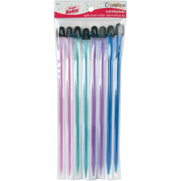 Susan Bates Crystalites Single Point Knitting Needle Set 10&#x22;-Sizes 8 To 10.5