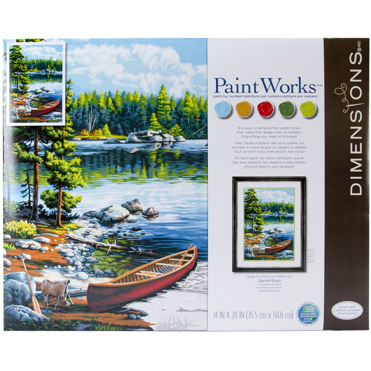 Paint Works Paint By Number Kit 14&#x22;X20&#x22;-Canoe By The Lake