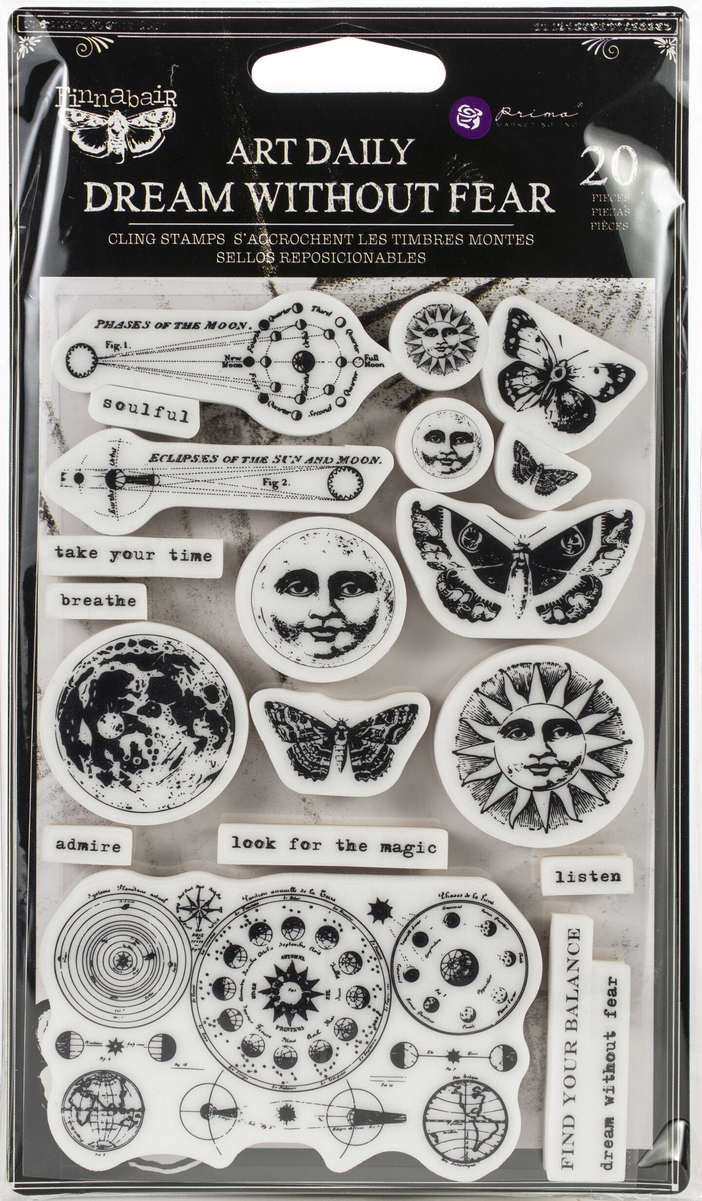 Prima Art Daily Planner Clear Stamps-Dream Without Fear