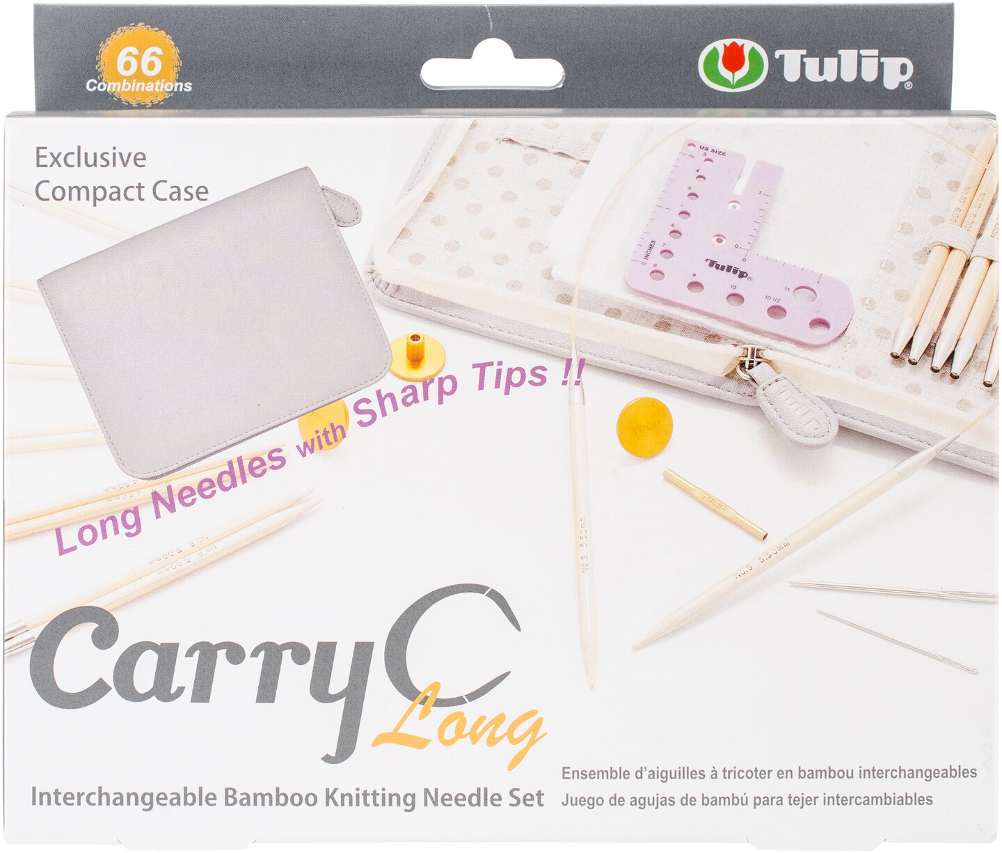 Tulip Carryc Long Interchangeable Bamboo Knitting Needle SetSizes 3