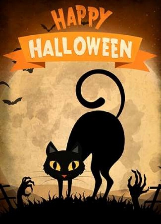Happy Halloween Black Cat Poster Print by Kimberly Allen - Item # VARPDXKARC296A
