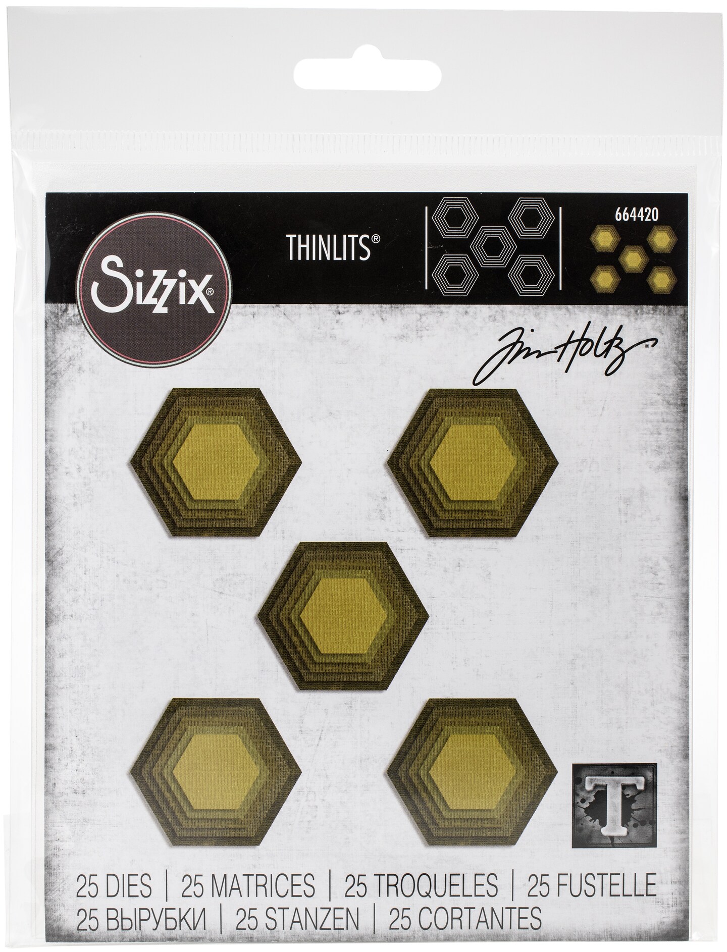 Sizzix Thinlits Dies By Tim Holtz-Stacked Tiles, Hexagons