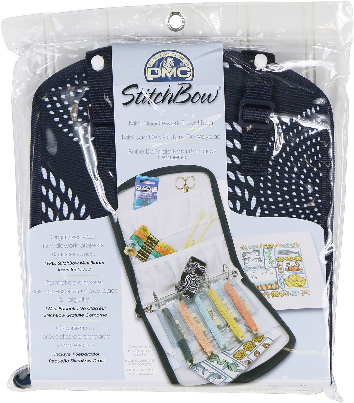 DMC StitchBow Mini Needlework Travel Bag-20.5"X9" Open