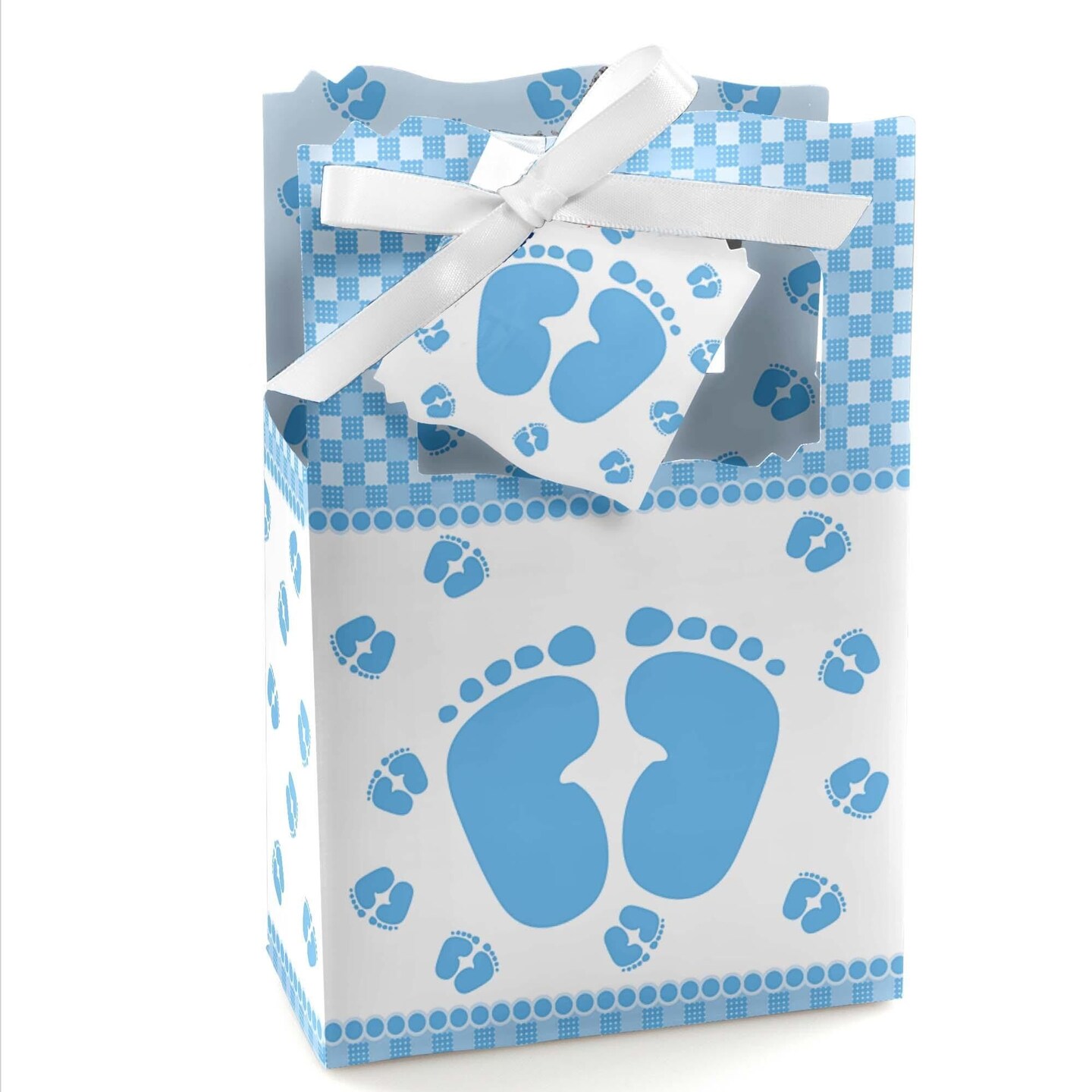 Big Dot of Happiness Baby Feet Blue - Baby Shower Party Favor Boxes ...