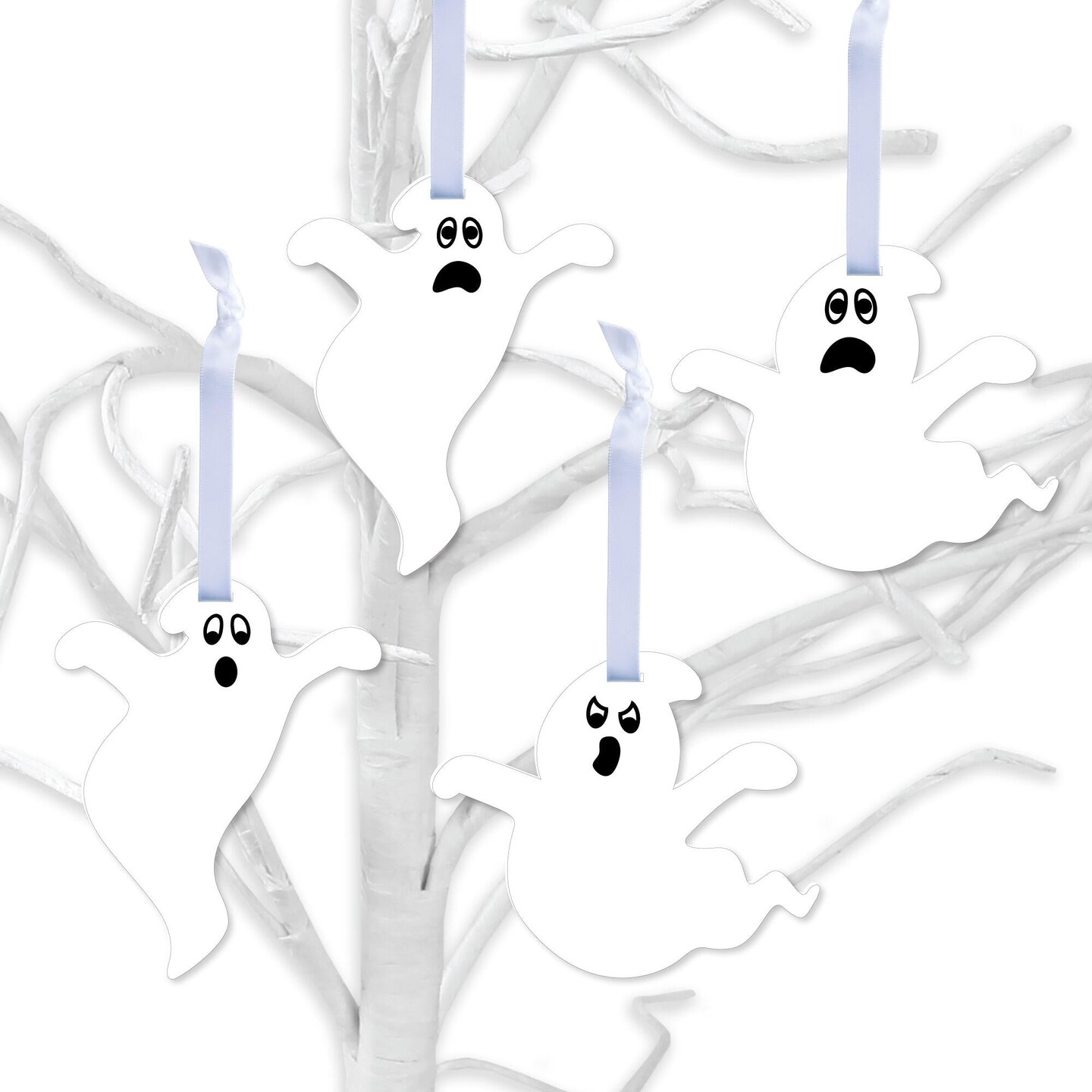 Big Dot of Happiness Spooky Ghost - Halloween Party Decorations - Tree Ornaments - Set of 12