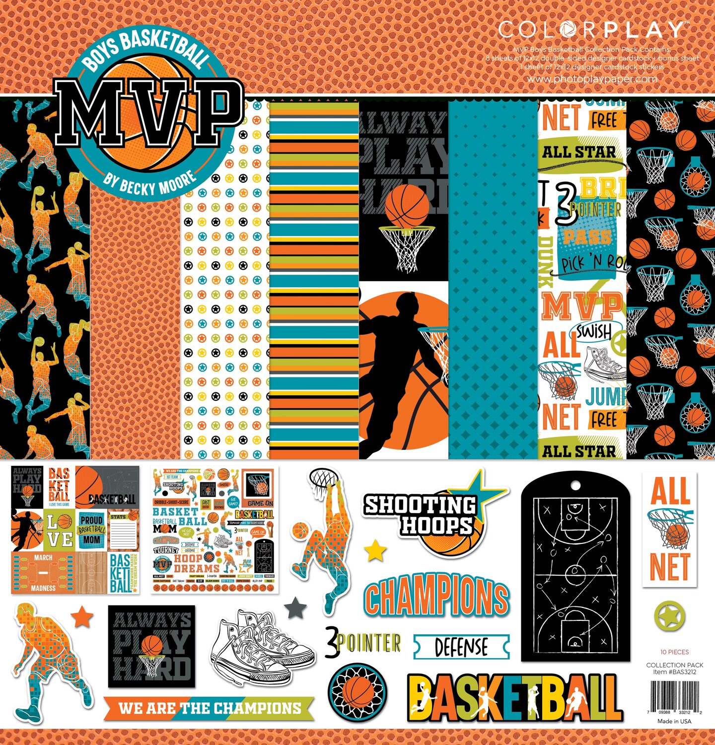 ColorPlay Collection Pack 12&#x22;X12&#x22;-MVP Basketball Boys