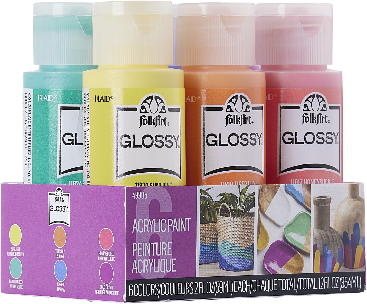 Folkart Glossy Acrylic Paint Set 6/PkgGlossy Michaels