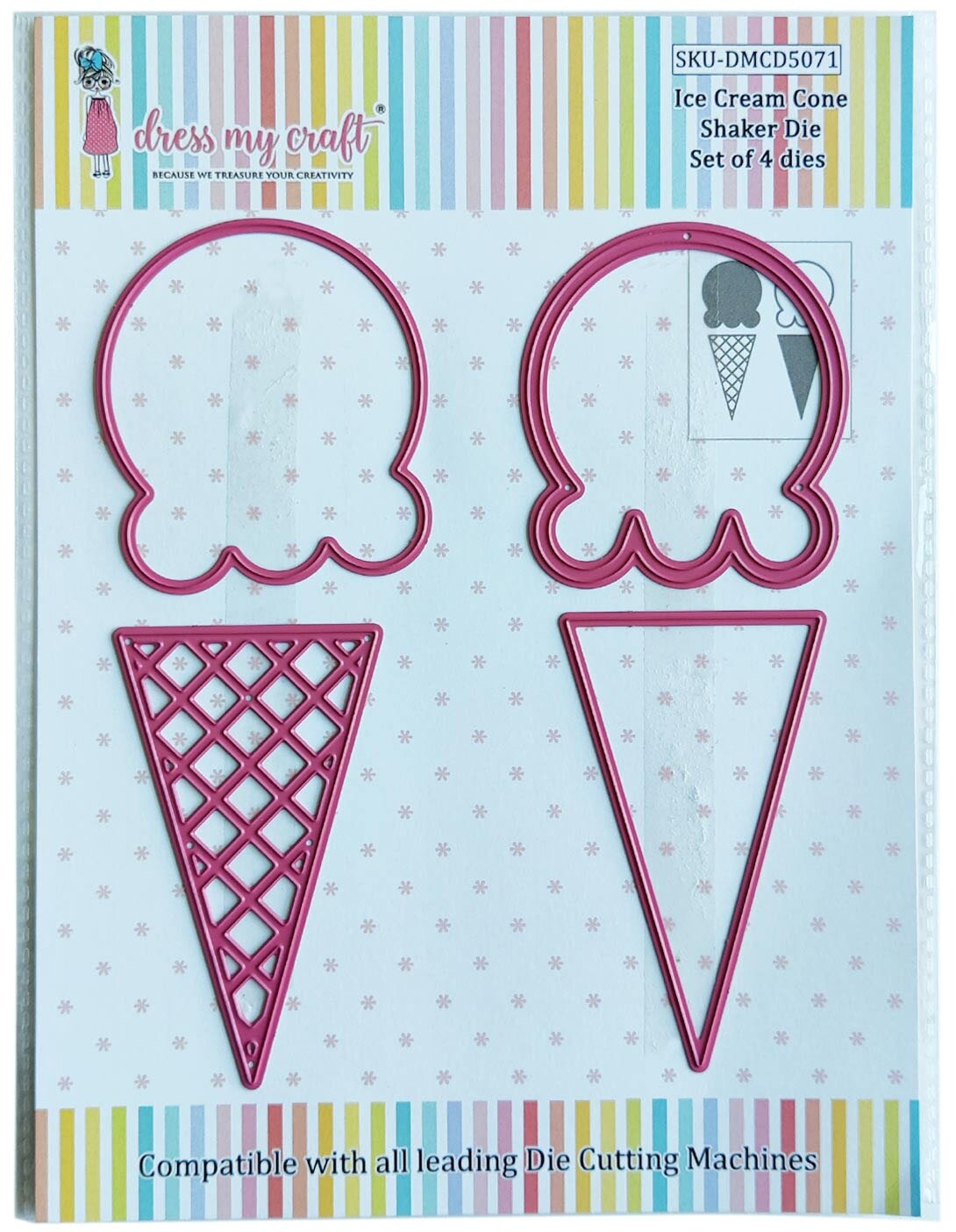 Dress My Craft Shaker Dies-Ice Cream Cone