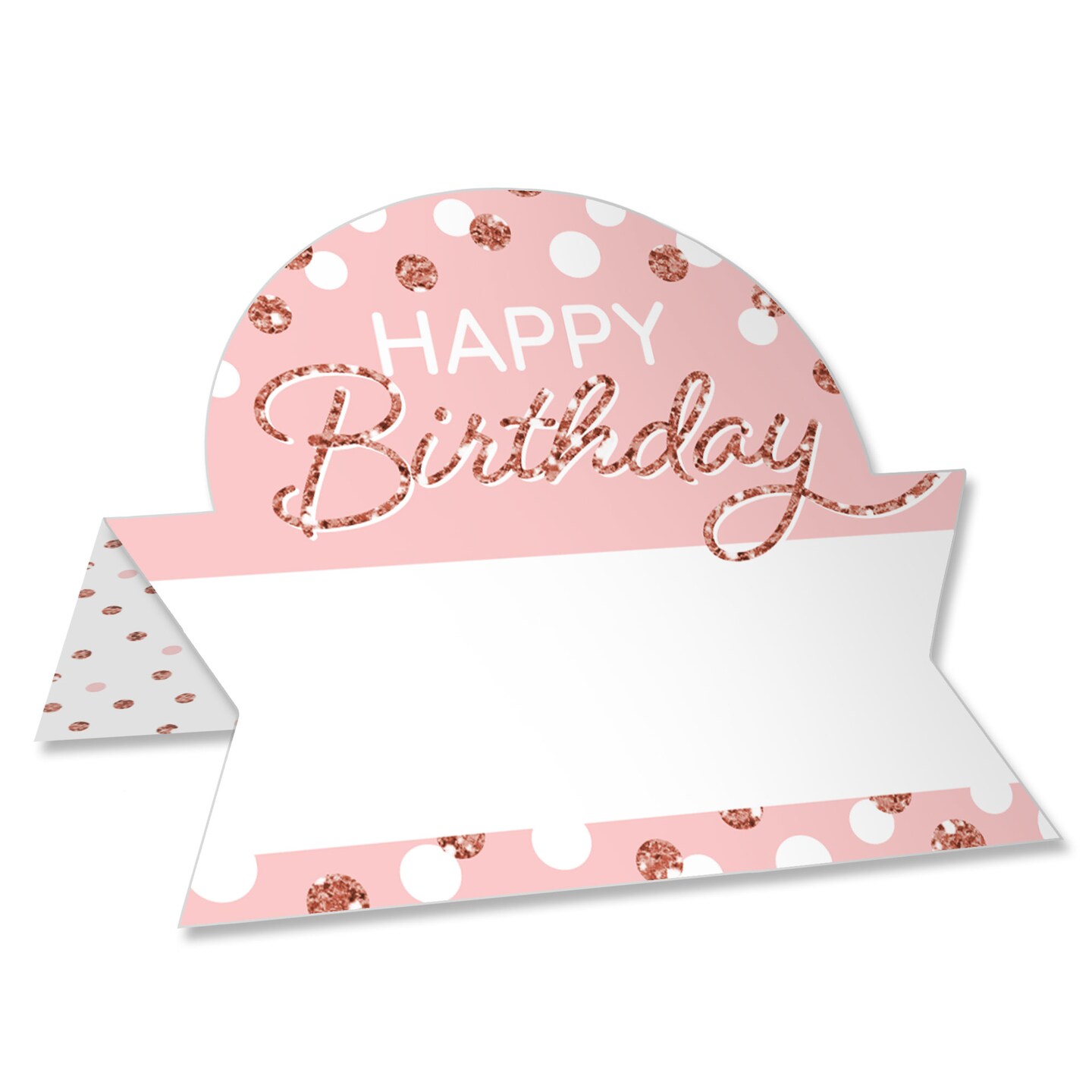 Big Dot of Happiness Pink Rose Gold Birthday - Happy Birthday Party Tent Buffet Card - Table Setting Name Place Cards - Set of 24