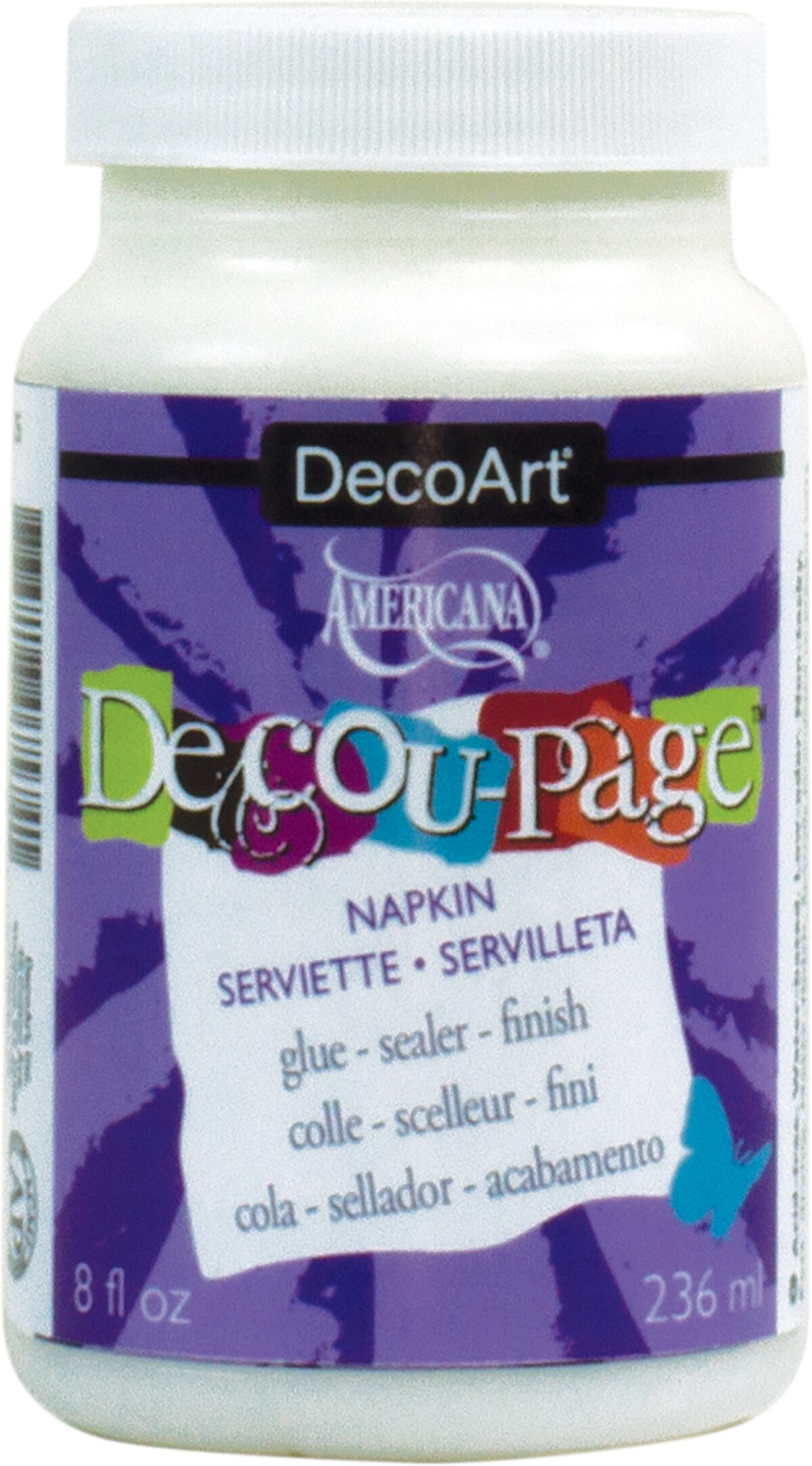DecoArt Americana Decou-Page Glue Widemouth Jar-8oz Napkin