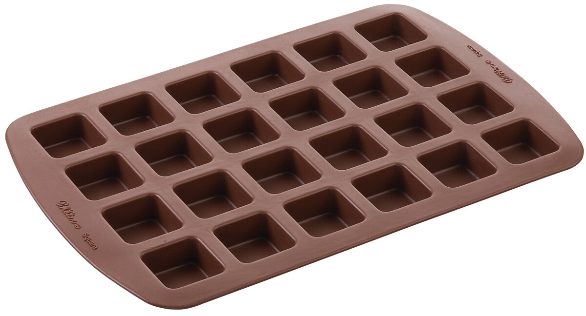Wilton Brownie Silicone Bite-Size Mold-24 Cavity Square 1.5"X1.5"X.75"