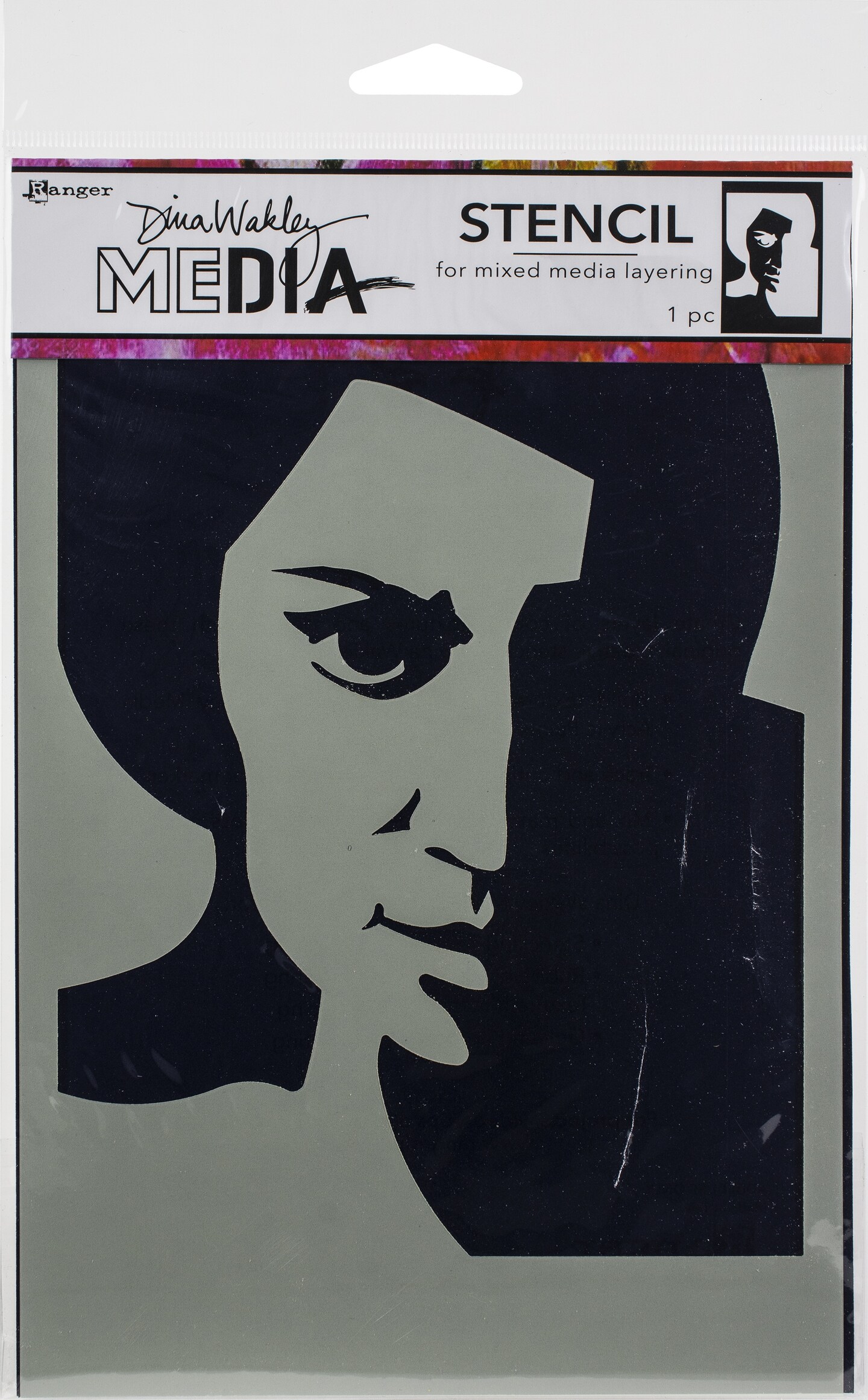 Dina Wakley Media Stencils 9&#x22;X6&#x22;-Pensive Face