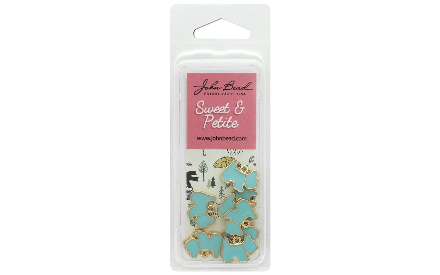 John Bead Sweet&#x26;Petite Charm Scotty Dog Blue 10pc