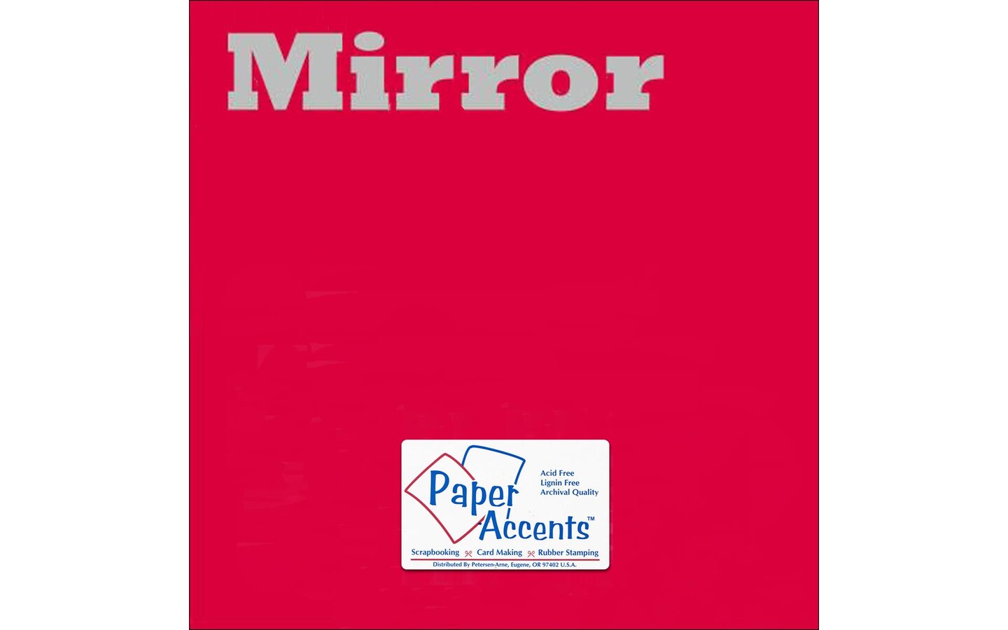 PA Paper Accents Mirror Cardstock 12&#x22; x 12&#x22; Red, 13pt colored cardstock paper for card making, scrapbooking, printing, quilling and crafts, 5 piece pack