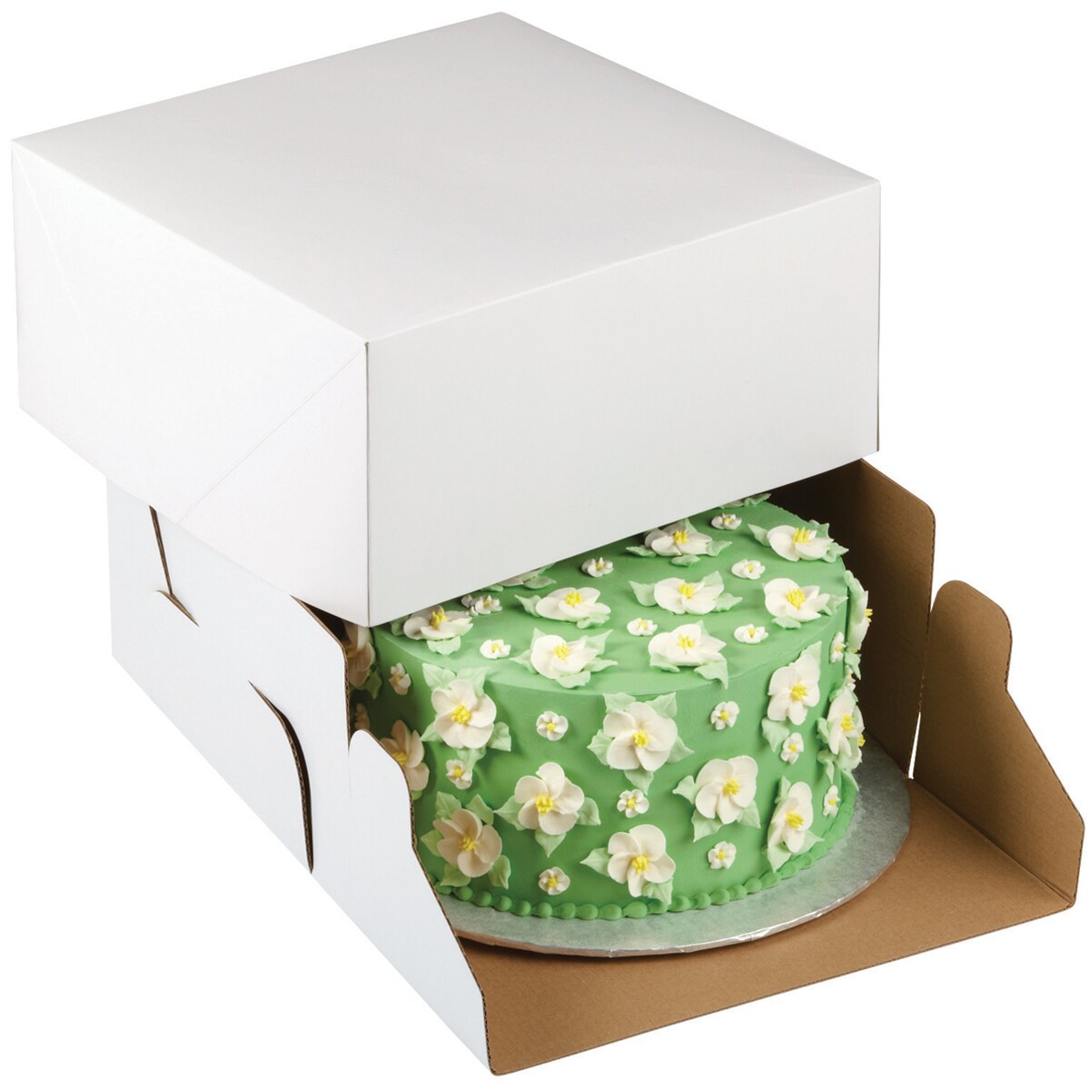 Wilton Corrugated Cake Boxes-White 10&#x22;X10&#x22;X5&#x22; 2/Pkg