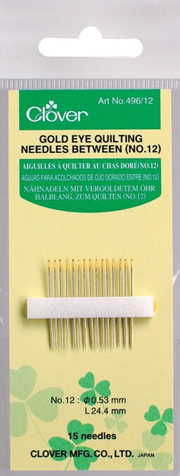 Clover Gold Eye Quilting Betweens Needles-Size 12 15/Pkg