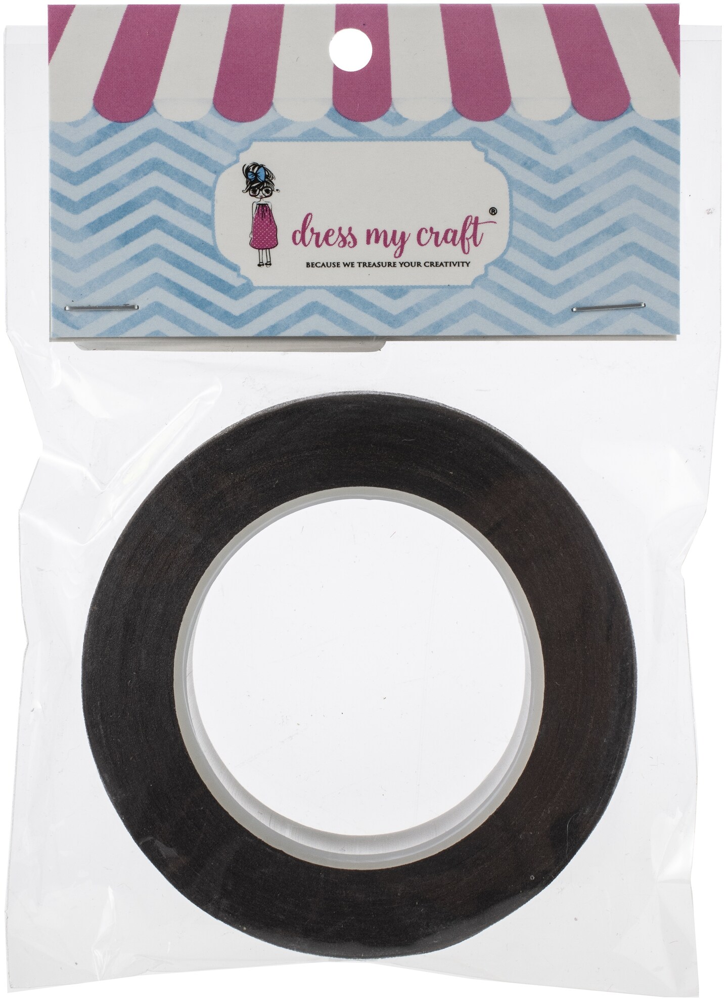 Dress My Craft Self-Adhesive Floral Tape .5&#x22;X60&#x27;-Brown
