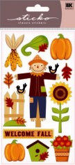 Sticko Stickers - Glitter Welcome Fall, 12pcs