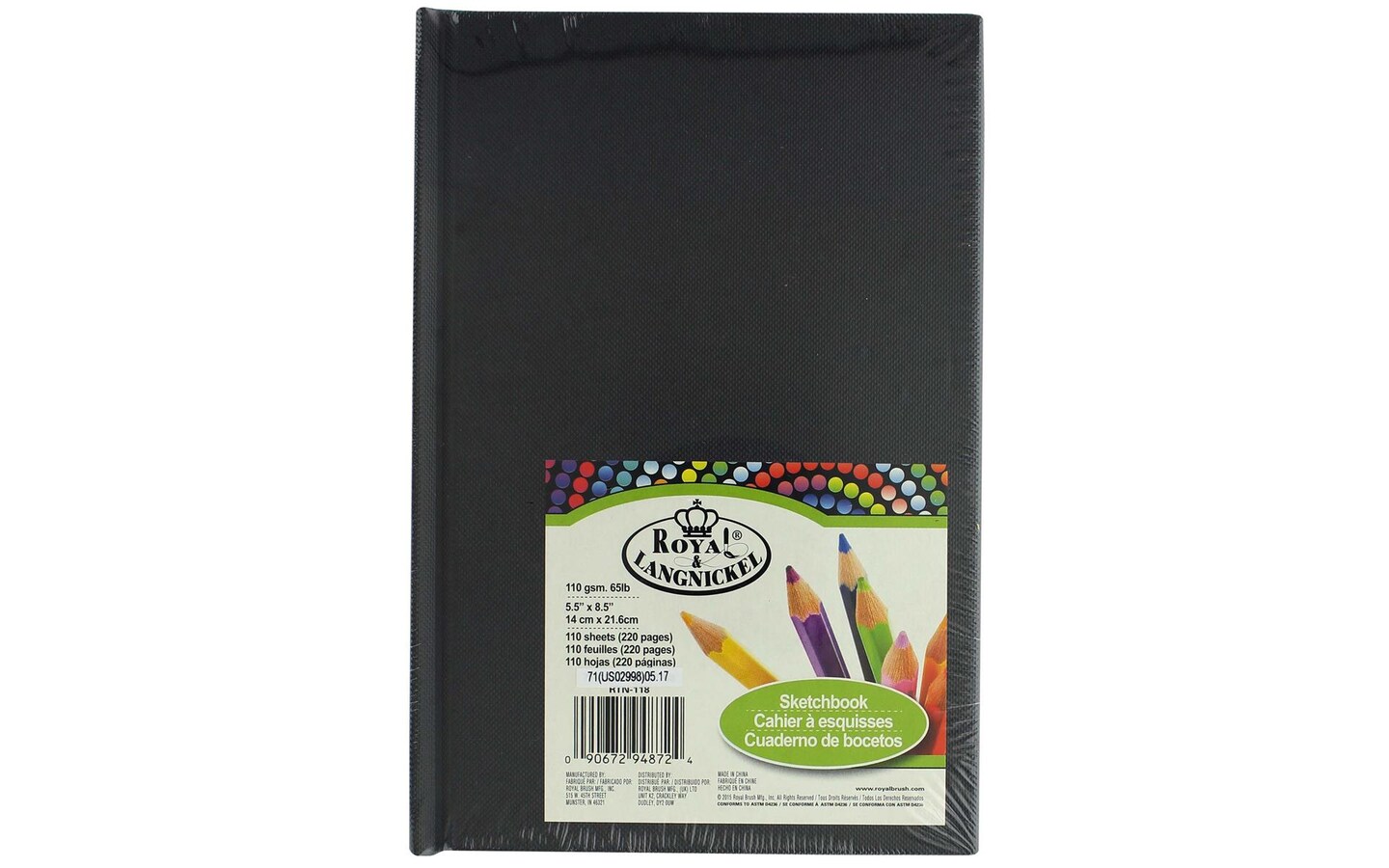Royal Sketchbook 5.5x8.5&#x22; Black