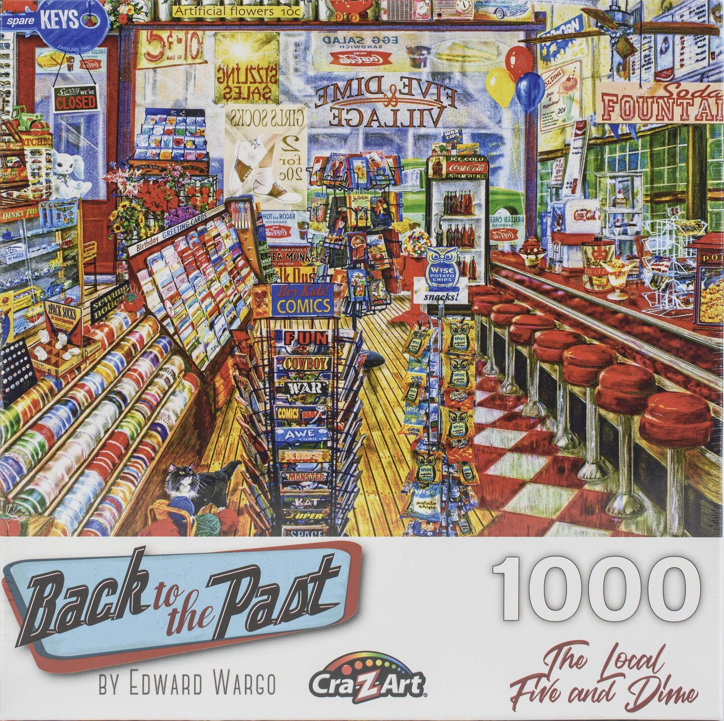 Cra-Z-Art Back To The Past Jigsaw Puzzle 1000 Pieces 20"X27"-The Local Five And Dime