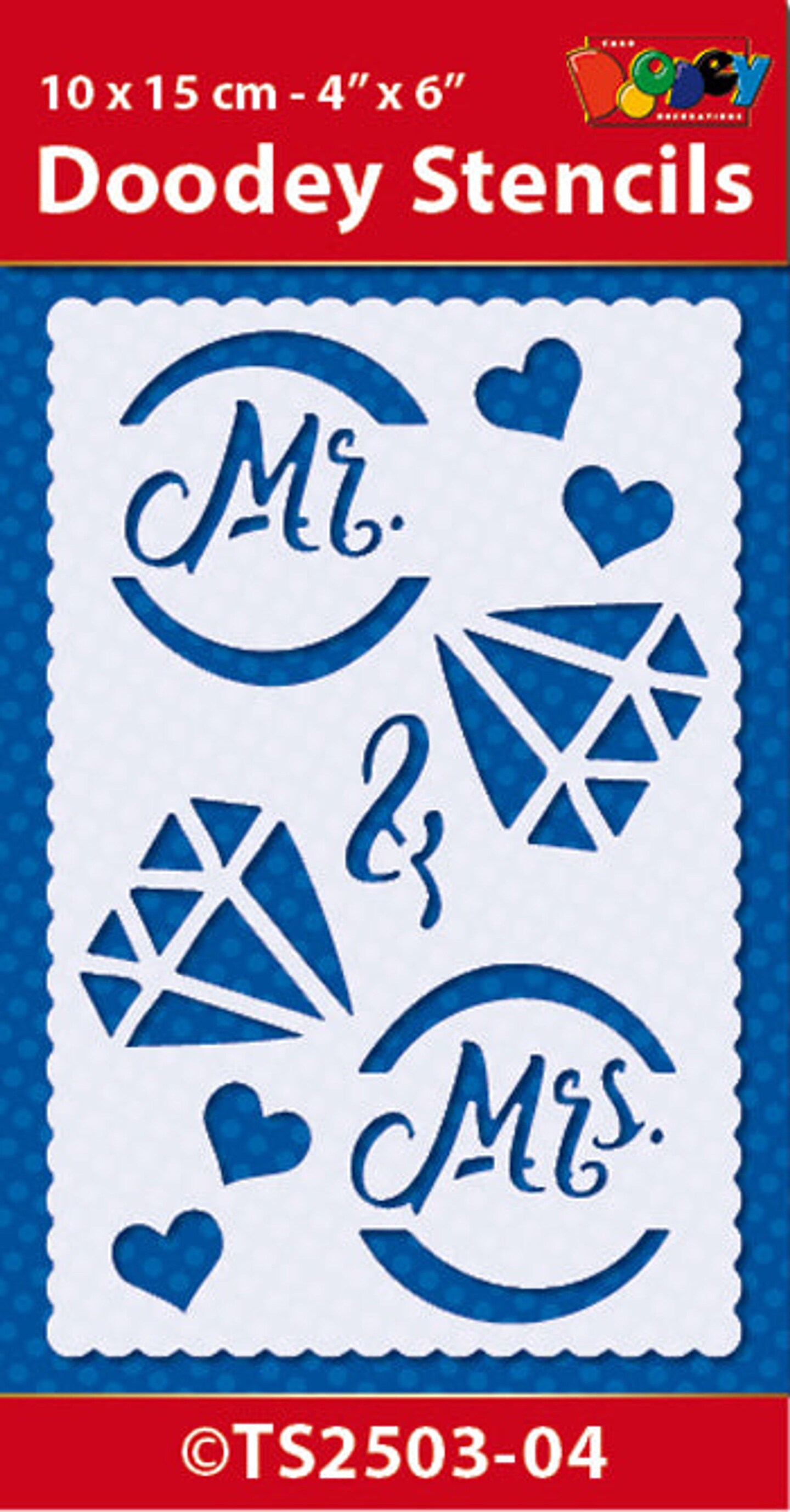 Doodey Stencil 10x15 cm Mr. &#x26; Mrs.