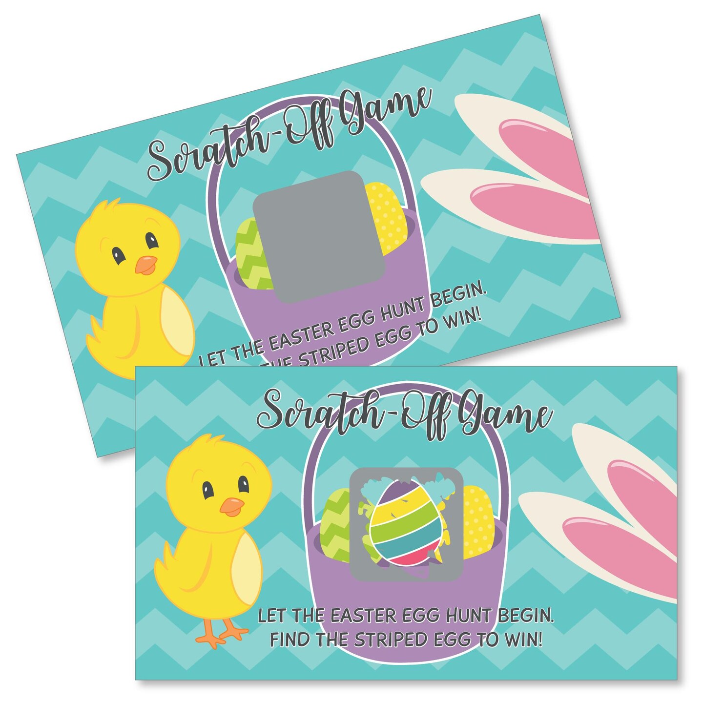 Big Dot of Happiness Hippity Hoppity - Easter Bunny Party Game Scratch Off Cards - 22 Count