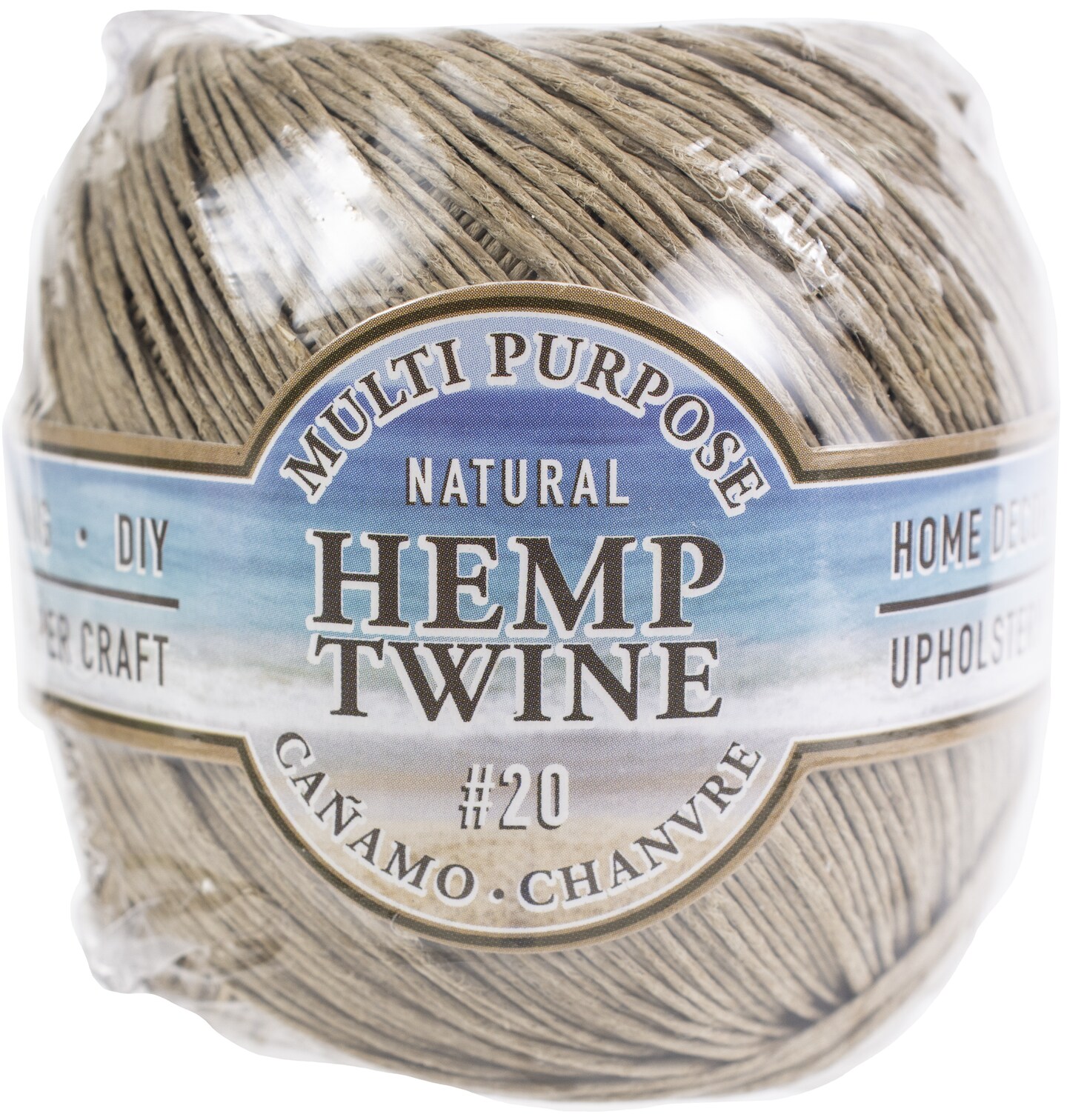 Hemptique Hemp Twine Ball 20lb 400&#x27;-1mm, Natural