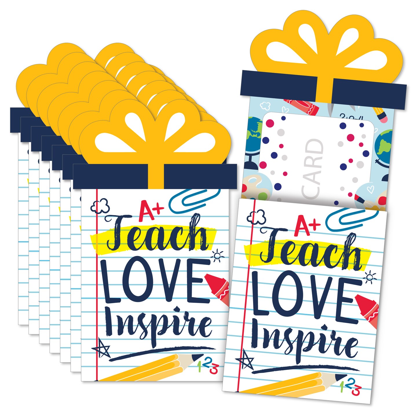 Big Dot of Happiness Back to School - First Day of School Classroom Money  and Gift Card Sleeves - Nifty Gifty Card Holders - Set of 8