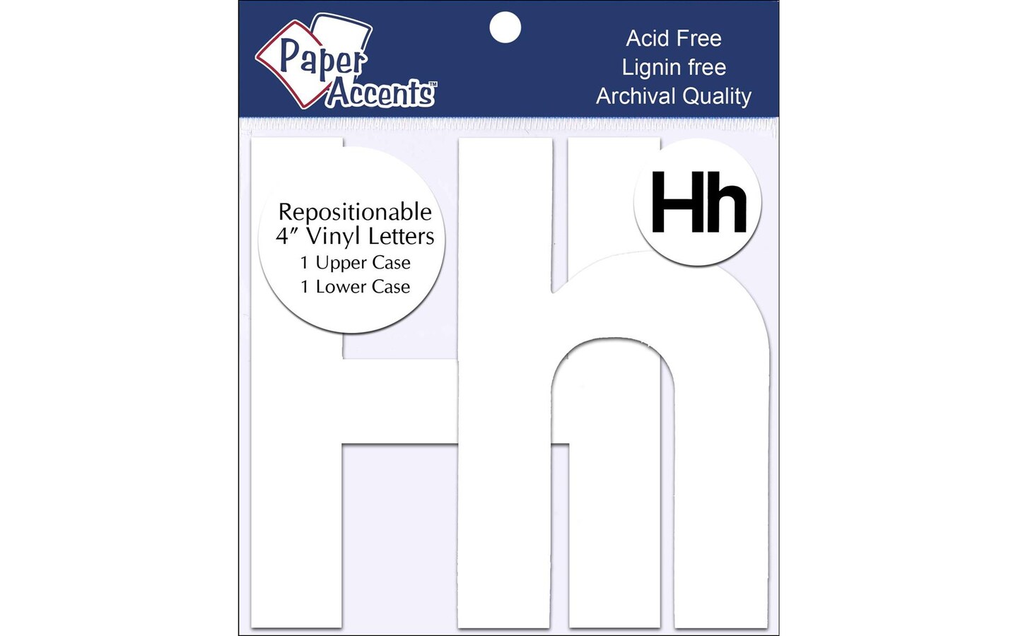 Vinyl Letters Removable Adh 4&#x22; Hh 2pc White