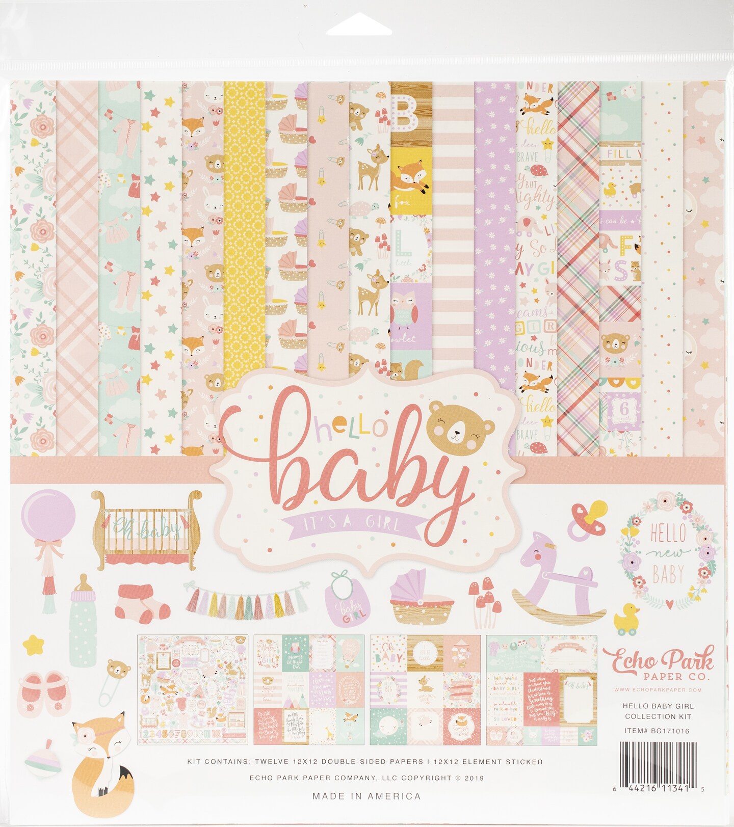 Echo Park Collection Kit 12&#x22;X12&#x22;-Hello Baby Girl