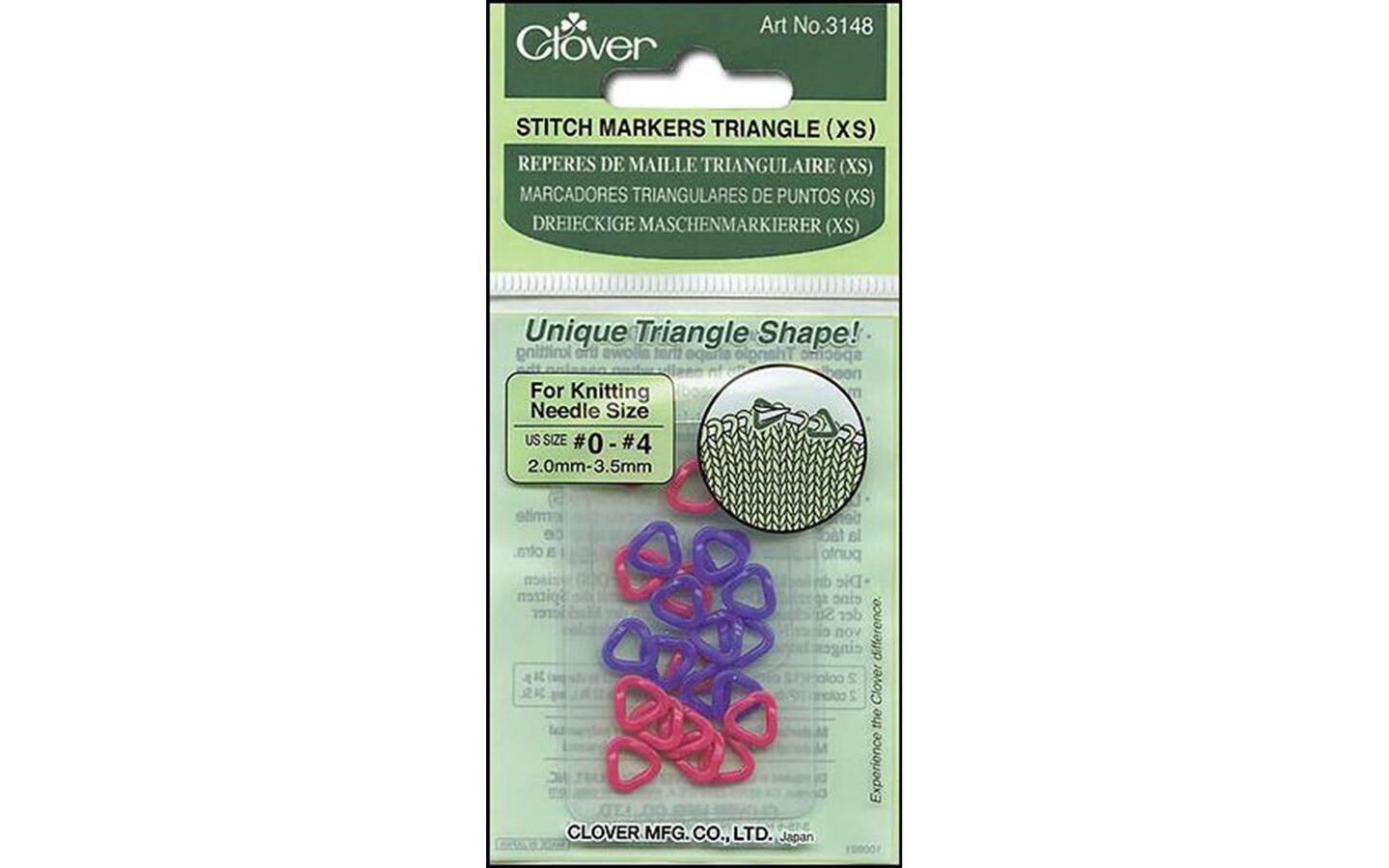 Clover Stitch Markers Triangle 24pc