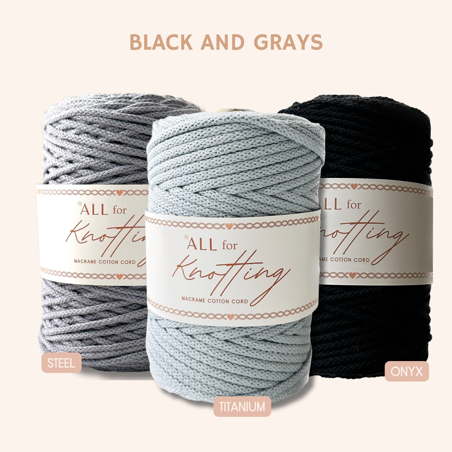 3.5mm Macrame Braided Cord, approx 490ft/163yds ALL FOR KNOTTING