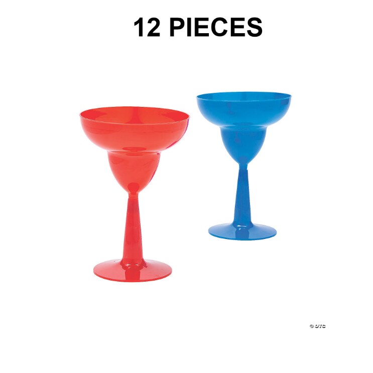 10 oz. Patriotic Margarita Disposable Plastic Margarita Glasses