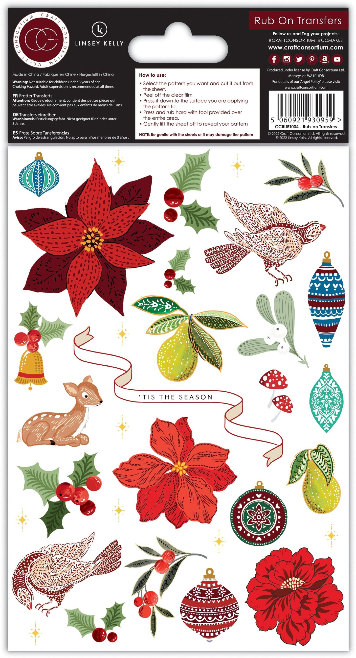 Craft Consortium  Tis the Season - Rub-Ons