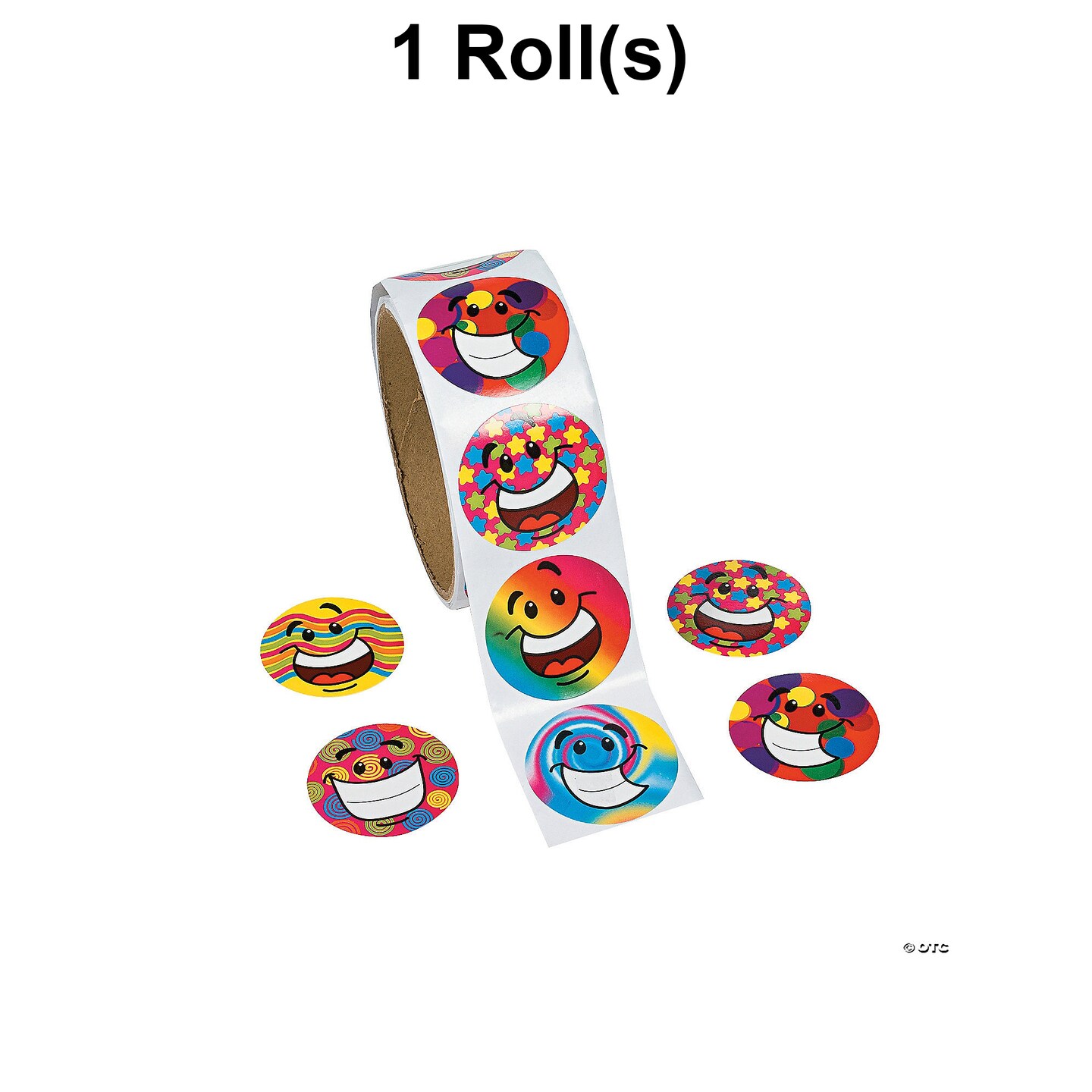 Funky Smile Face Sticker Roll 100 Pc.