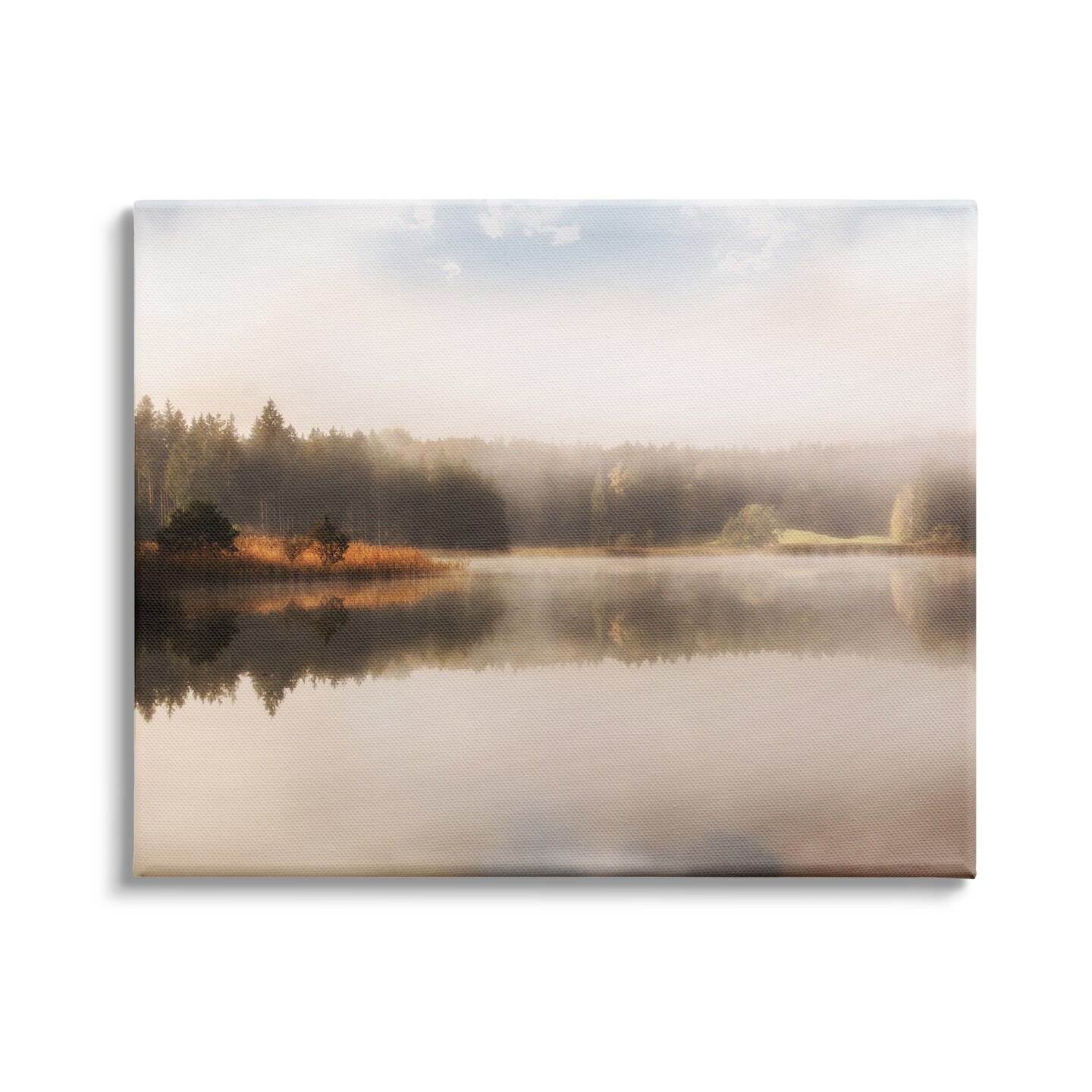 Stupell Industries Autumn Lake Misty Landscape Canvas Wall Art