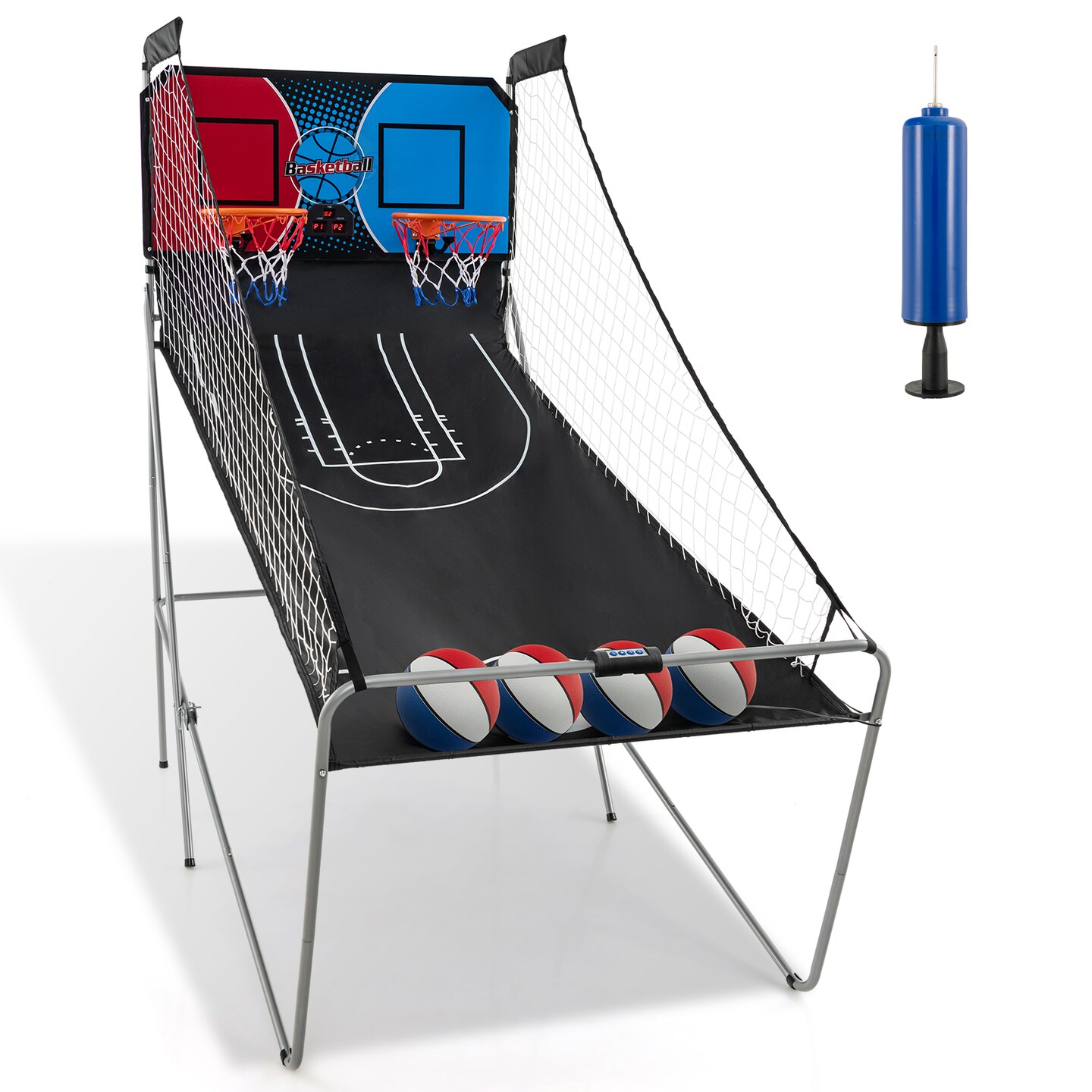 Dual Shot Basketball Arcade Game With 8 Game Modes And 4 Balls-Red