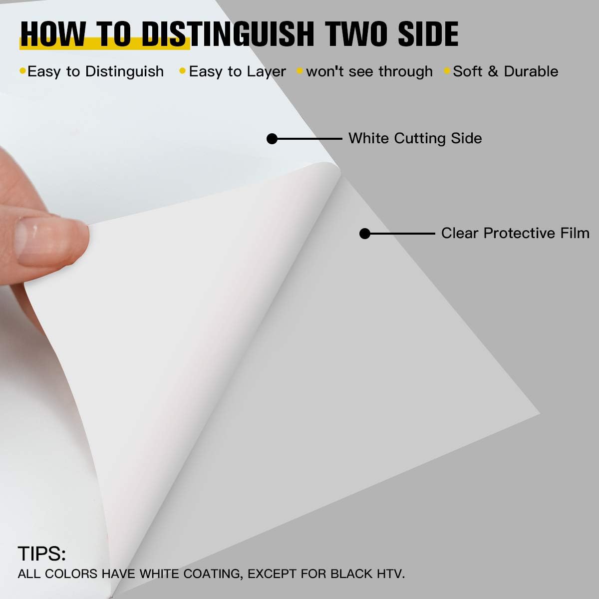White Heat Transfer Vinyl HTV Bundle 10&#x22;x12&#x22;- 10 Pack of Premium White HTV Sheets - Iron On Vinyl for T-Shirt Best HTV Vinyl for Silhouette Cameo,Cricut