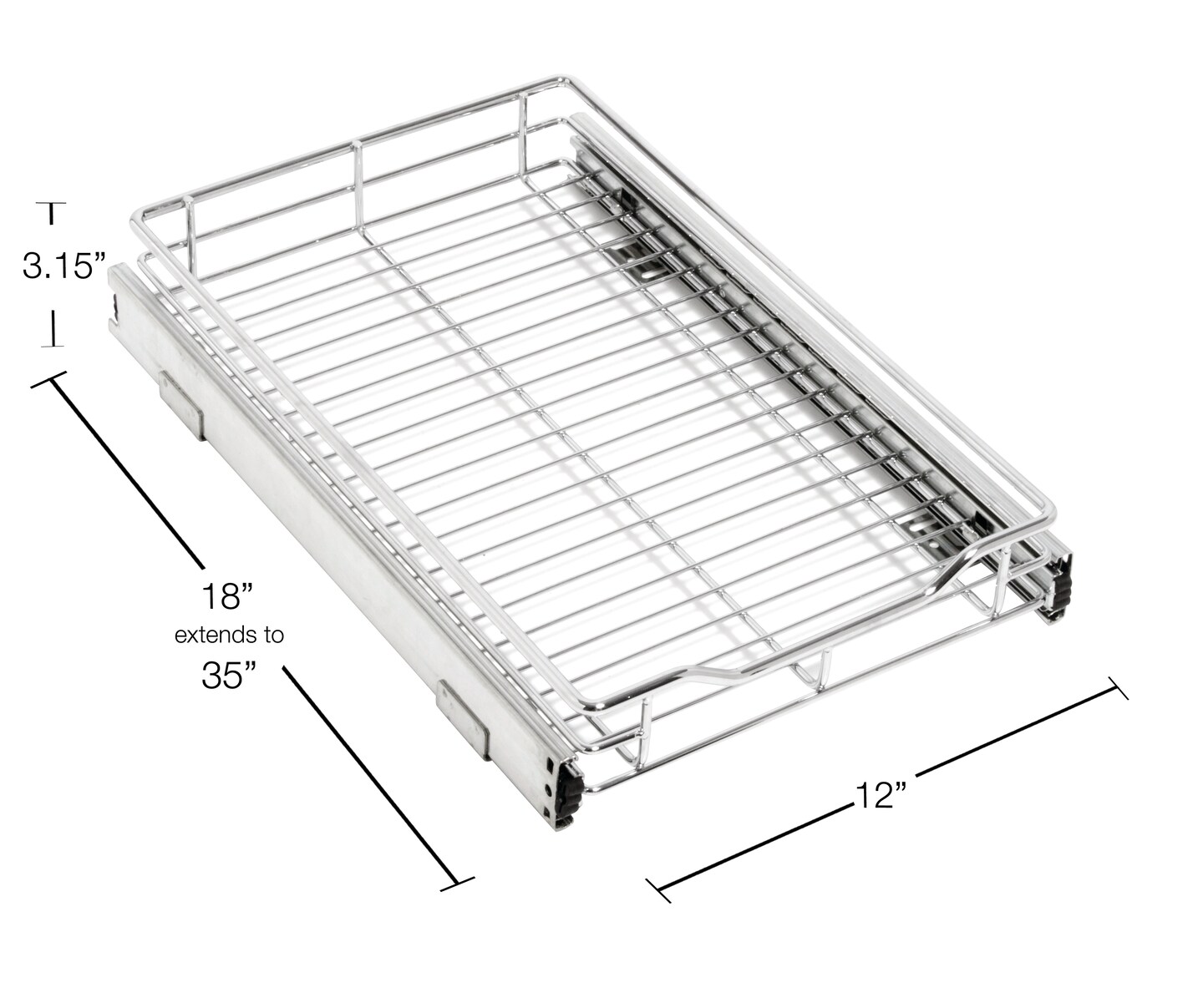 Smart Design Pull Out Cabinet Shelf - Small - 12 x 18 in. - Chrome