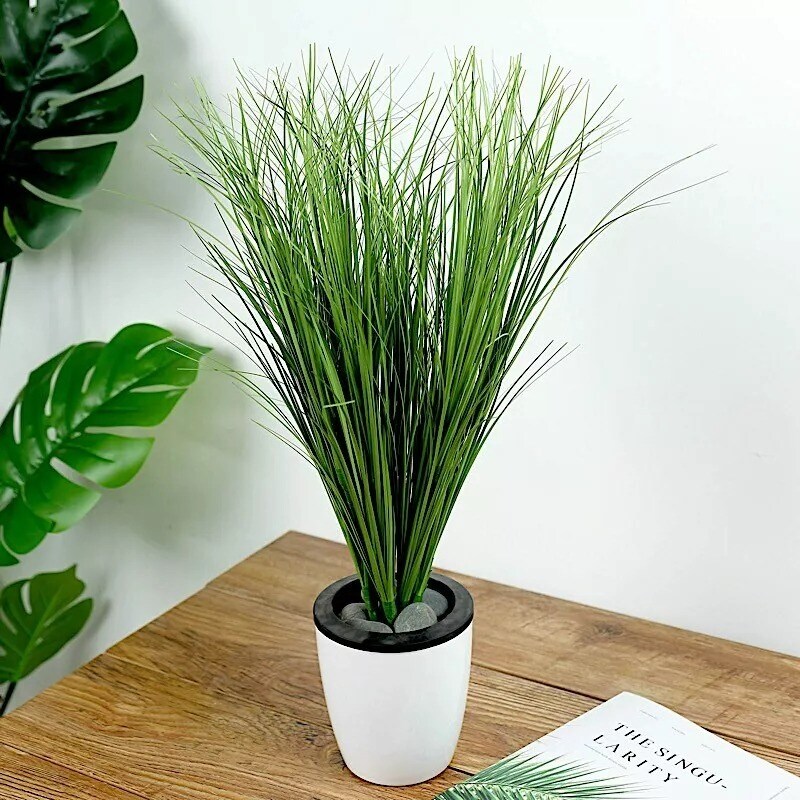 3 GREEN 20&#x22; Artificial Faux GRASS SPRAYS STEMS