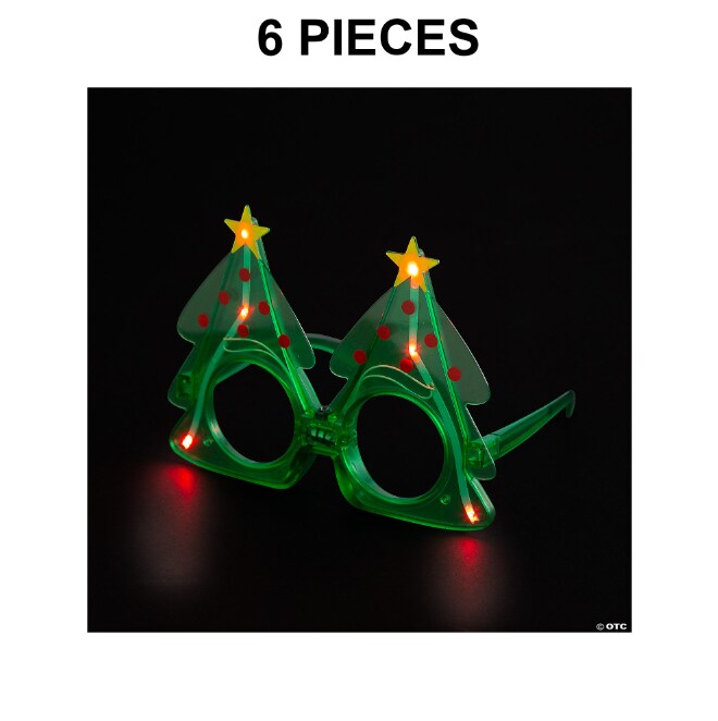 Light-Up Christmas Tree Glasses - 6 Pc.