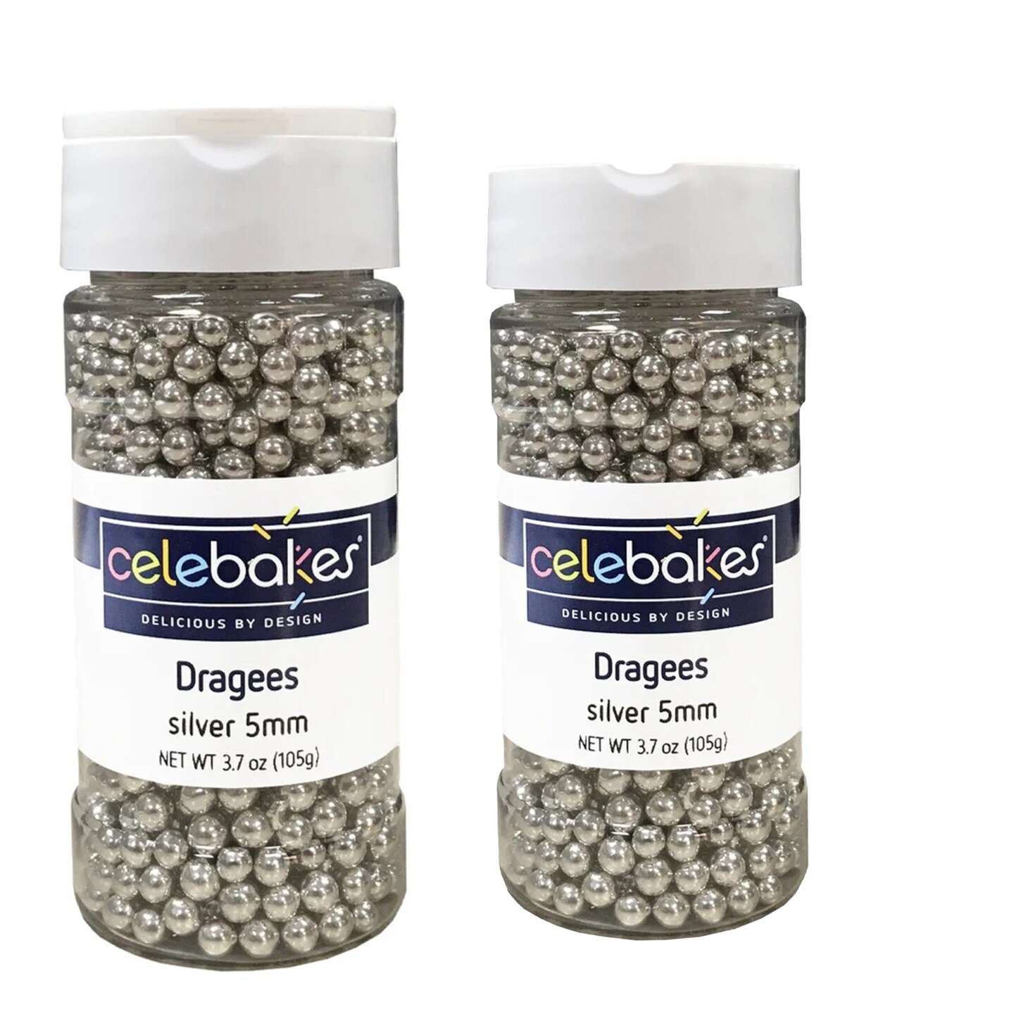Celebakes Silver Dragees, 3.7 oz. Sprinkles 5mm