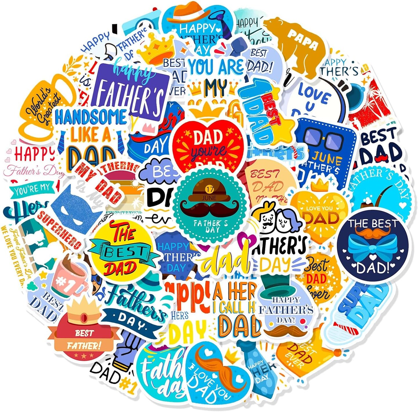 Mixed Father&#x27;s Day Sticker for Scrapbook 50 Pieces