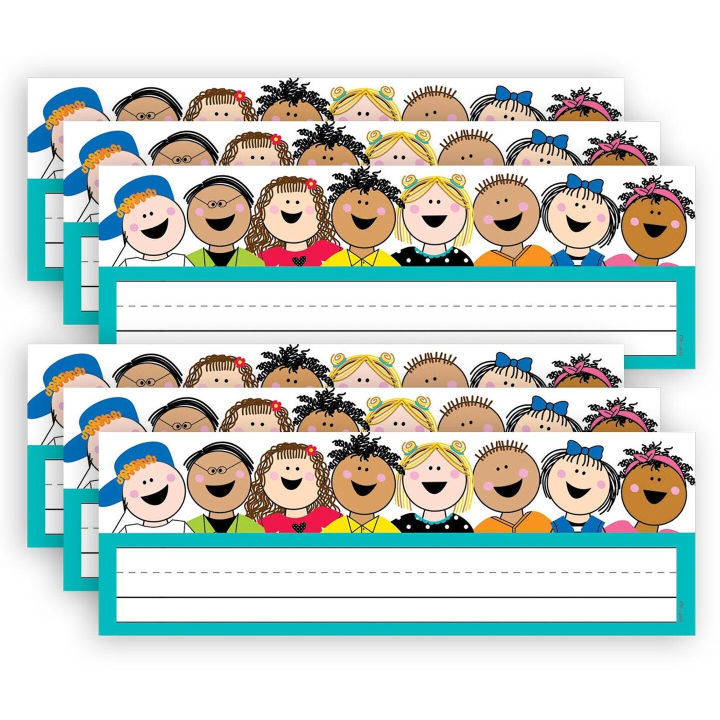 Stick Kids Name Plates, 9-1/2&#x22; x 3-1/4&#x22;, 36 Per Pack, 6 Packs