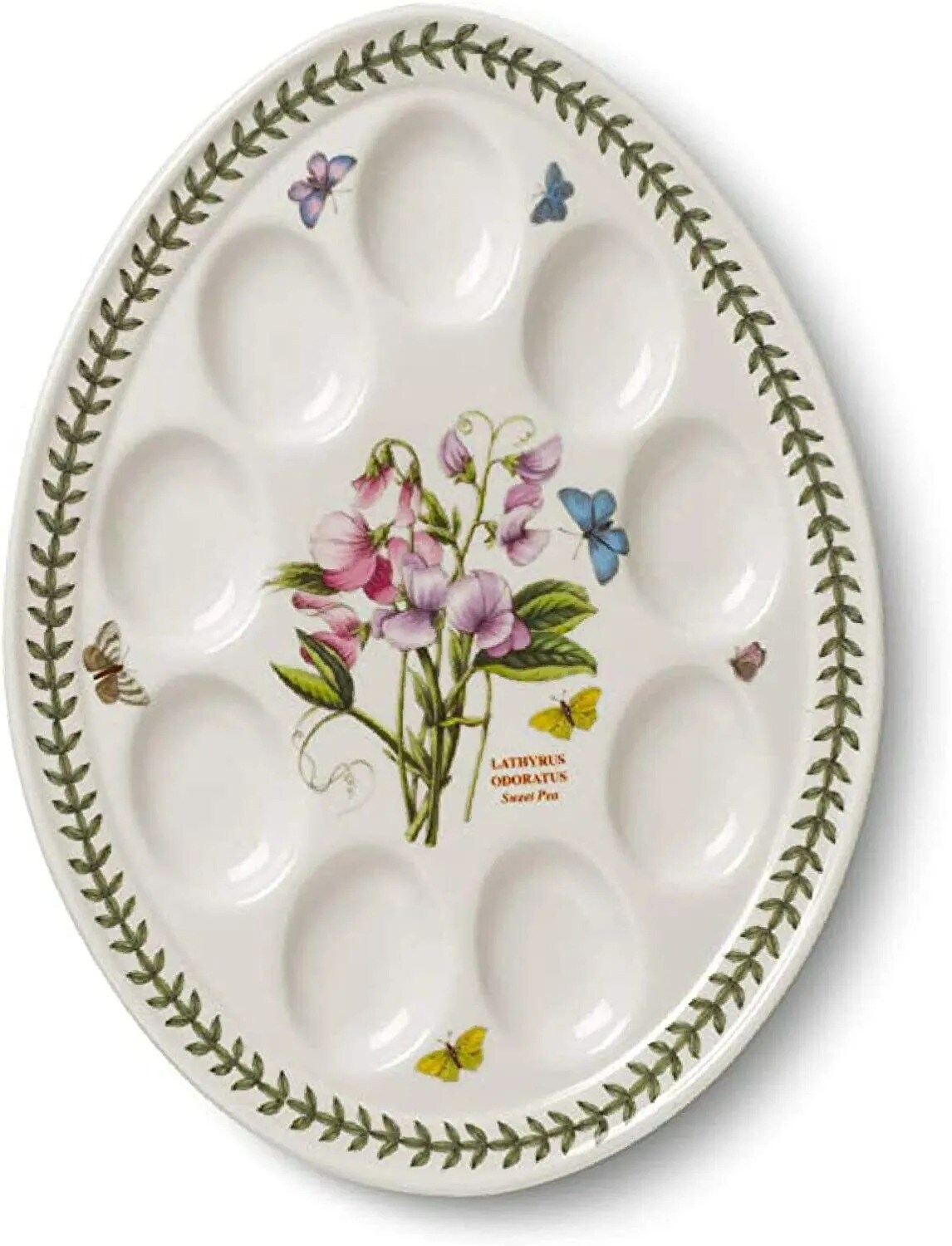 Portmeirion Botanic Garden Sweet Pea Motif Devilled Egg Plate (12 Inches)