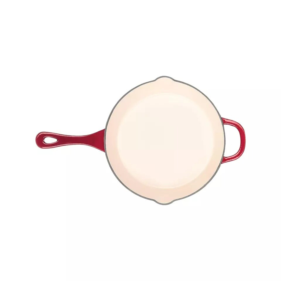 Crock Pot Artisan 10 Inch Enameled Cast Iron Round Skillet, Scarlet Red