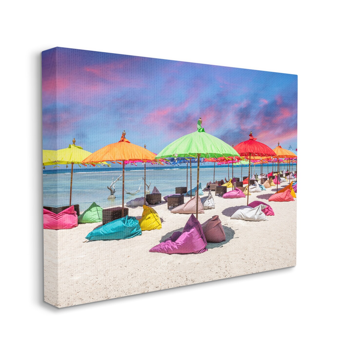 Stupell Industries Beach Umbrellas on Shore Canvas Wall Art